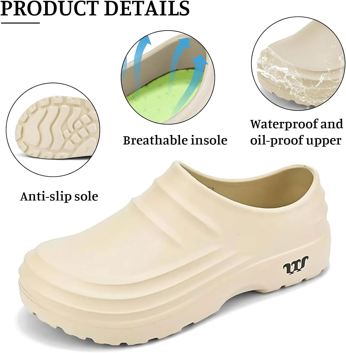 Armadillo Clogs Nurse Shoes for Women Men Comfortable Non Slip Work Shoes, Oil Resistant Chef Shoe Wide Waterproof Nursing Shoe, Ideal for Healthcare Kitchen Food Service Garden Unisex