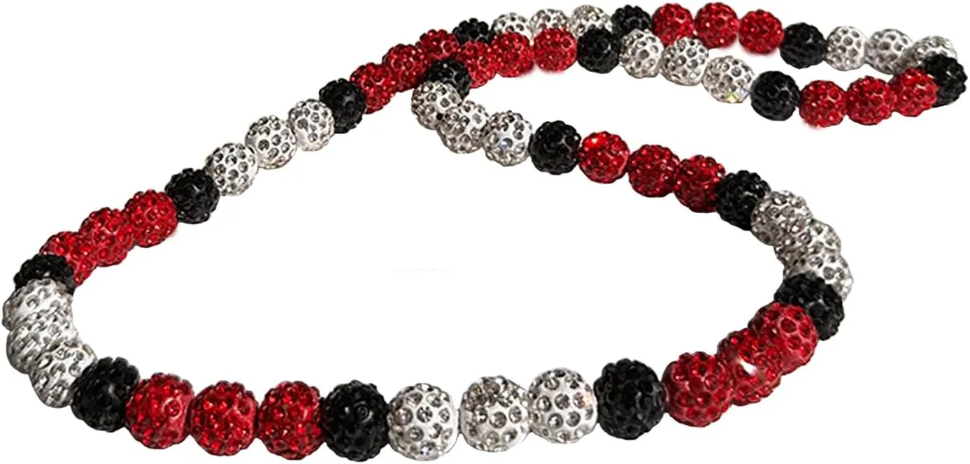 Baseball Necklace 16in/19in/22in Glitter Rhinestone Clay Beaded Necklace for Men Cool Gifts for Baseball Players Lovers