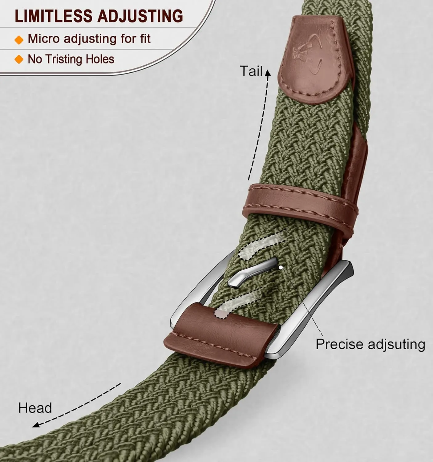 BULLIANT Stretch Belt Men,Mens Gift Woven Braided Web Belt 1 3/8 for Golf Casual Pants Shirts Jeans