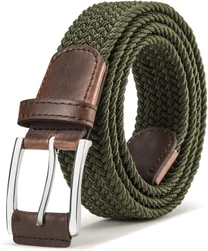BULLIANT Stretch Belt Men,Mens Gift Woven Braided Web Belt 1 3/8 for Golf Casual Pants Shirts Jeans