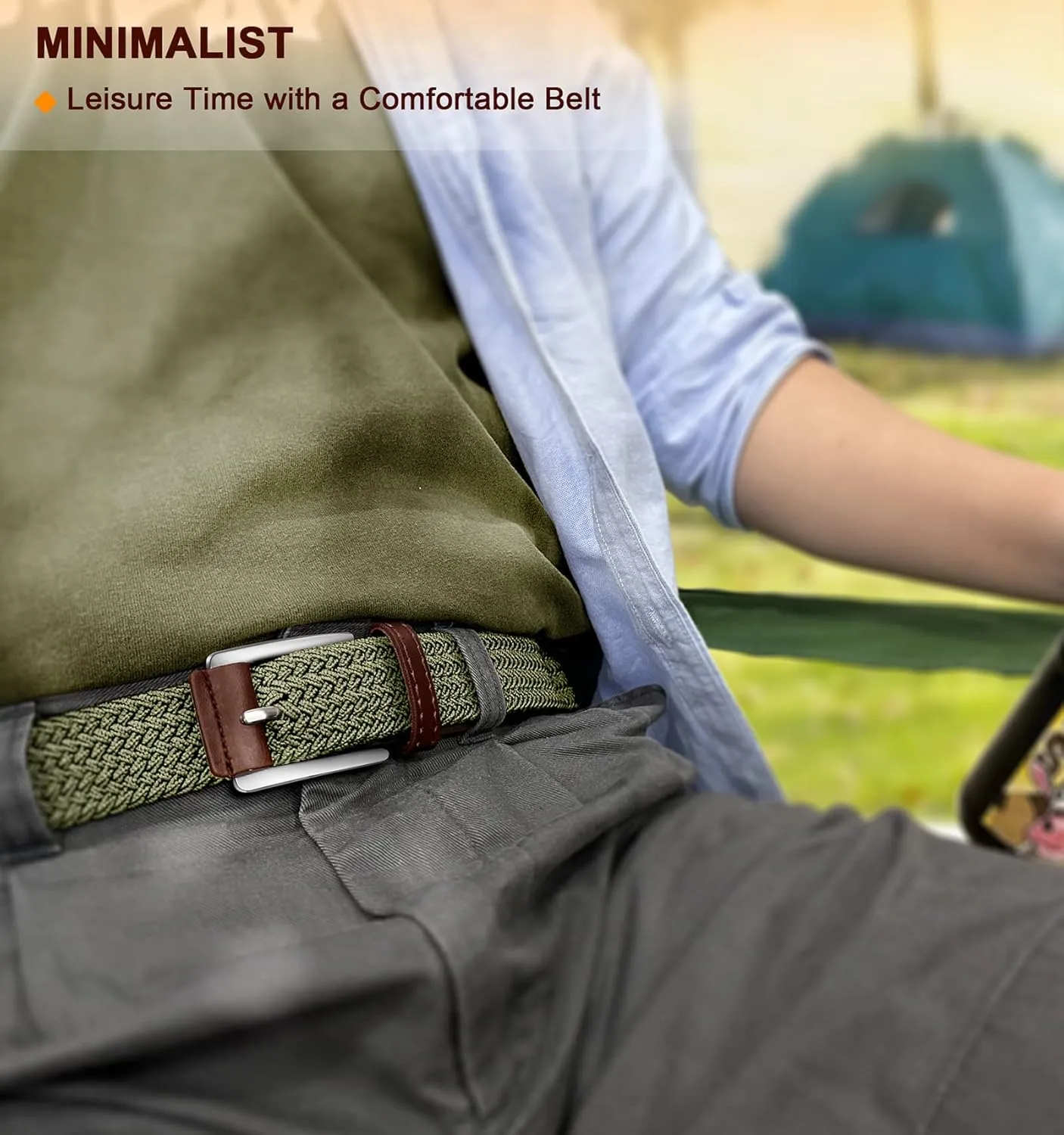 BULLIANT Stretch Belt Men,Mens Gift Woven Braided Web Belt 1 3/8 for Golf Casual Pants Shirts Jeans