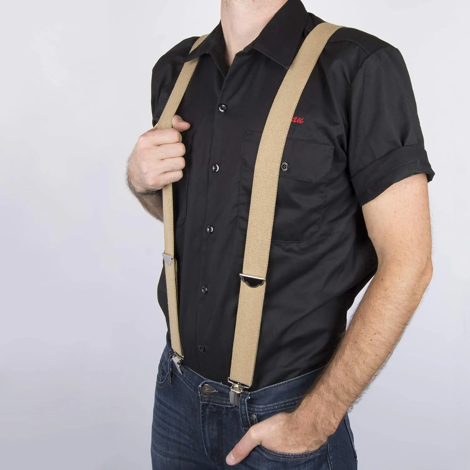 Dickies Men's 1-1/4 Solid Straight Clip Suspender