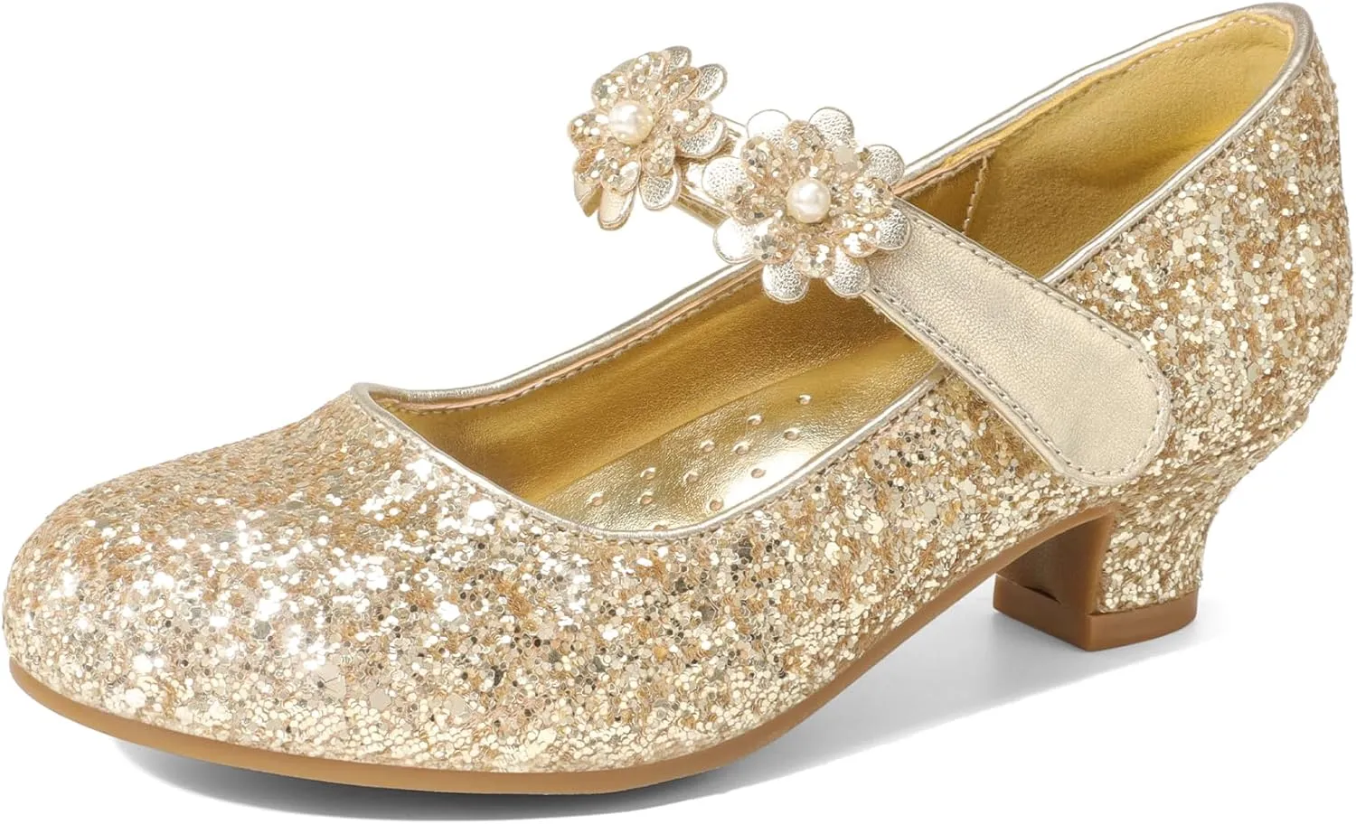 DREAM PAIRS Girls Mary Jane Dress Shoes Pumps Low Heels Flower Party Wedding Princess