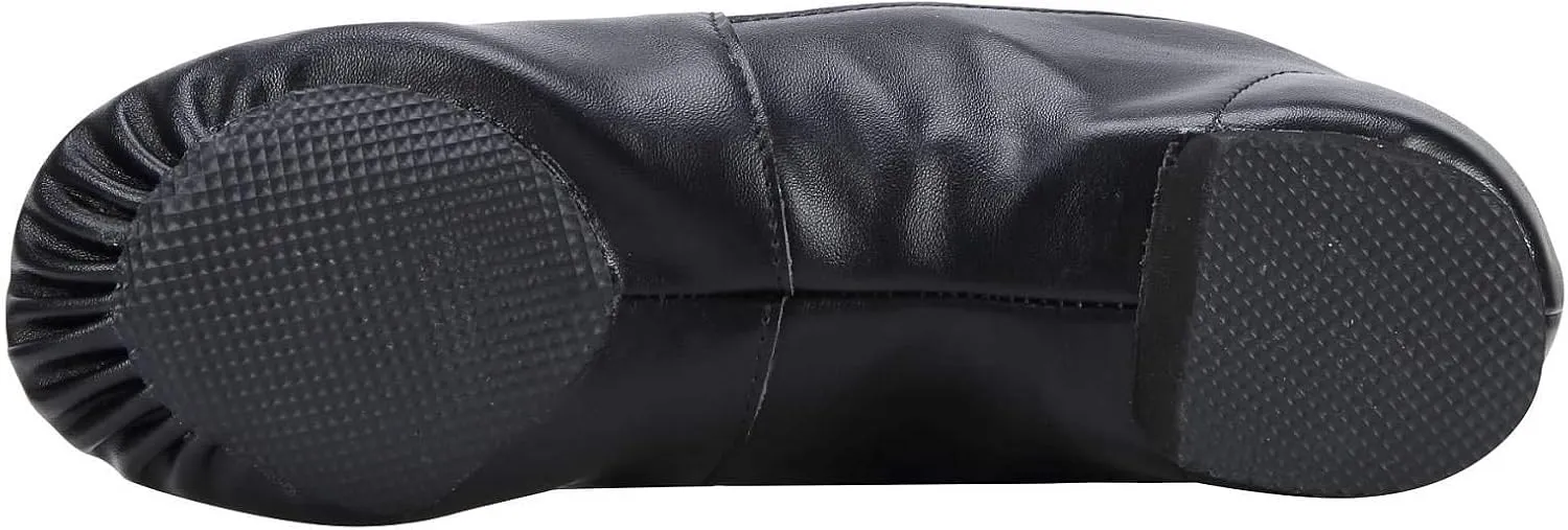 Dynadans PU Leather Jazz Shoe Slip On Dance Shoes with Side Elastics for Girls and Boys (Toddler/Little Kid/Big Kid)