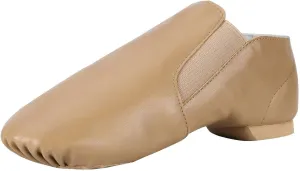 Dynadans PU Leather Jazz Shoe Slip On Dance Shoes with Side Elastics for Girls and Boys (Toddler/Little Kid/Big Kid)