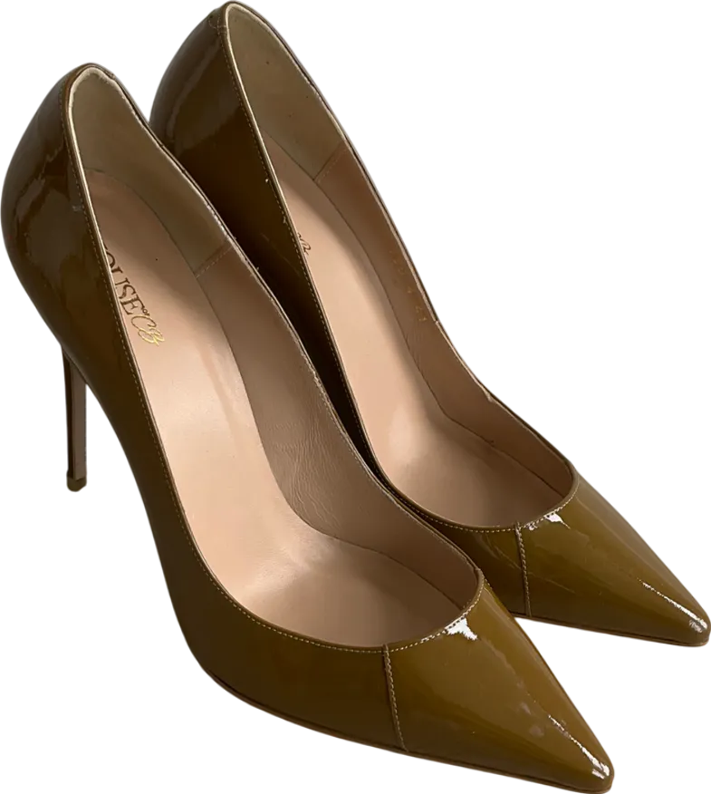 House of CB Brown Paris 4” Patent Leather Pointy Toe Heels UK 8 EU 41 👠