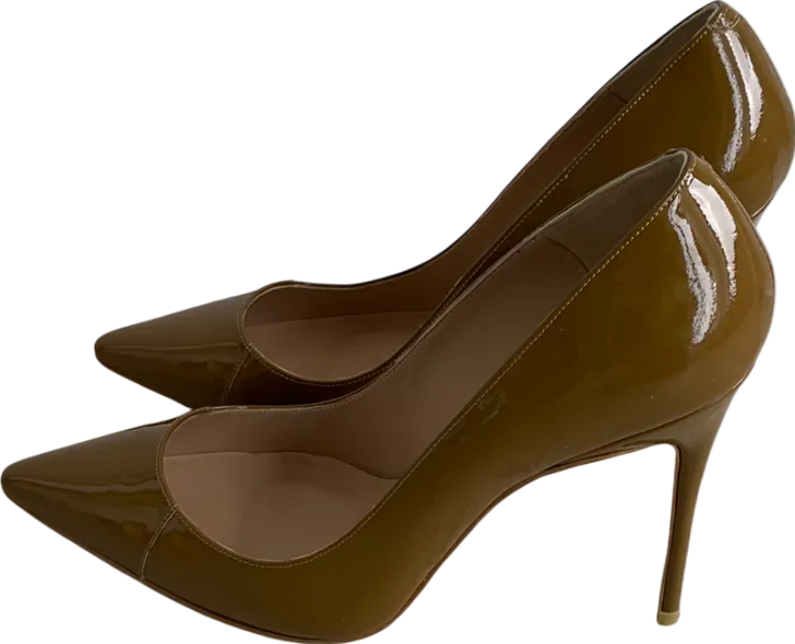 House of CB Brown Paris 4” Patent Leather Pointy Toe Heels UK 8 EU 41 👠