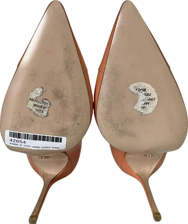 House of CB Orange Paris 5" Tan Patent Leather Pointy Toe Heels UK 4 EU 37 👠