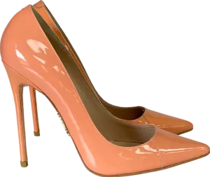 House of CB Orange Paris 5" Tan Patent Leather Pointy Toe Heels UK 4 EU 37 👠