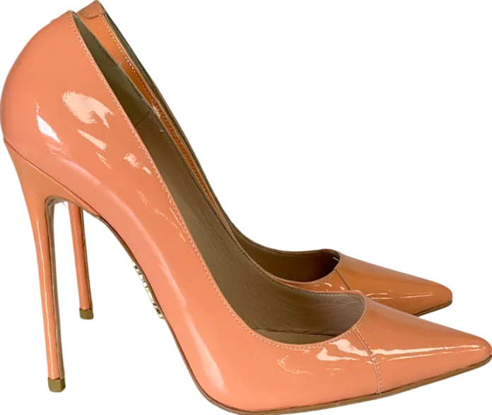 House of CB Orange Paris 5" Tan Patent Leather Pointy Toe Heels UK 4 EU 37 👠