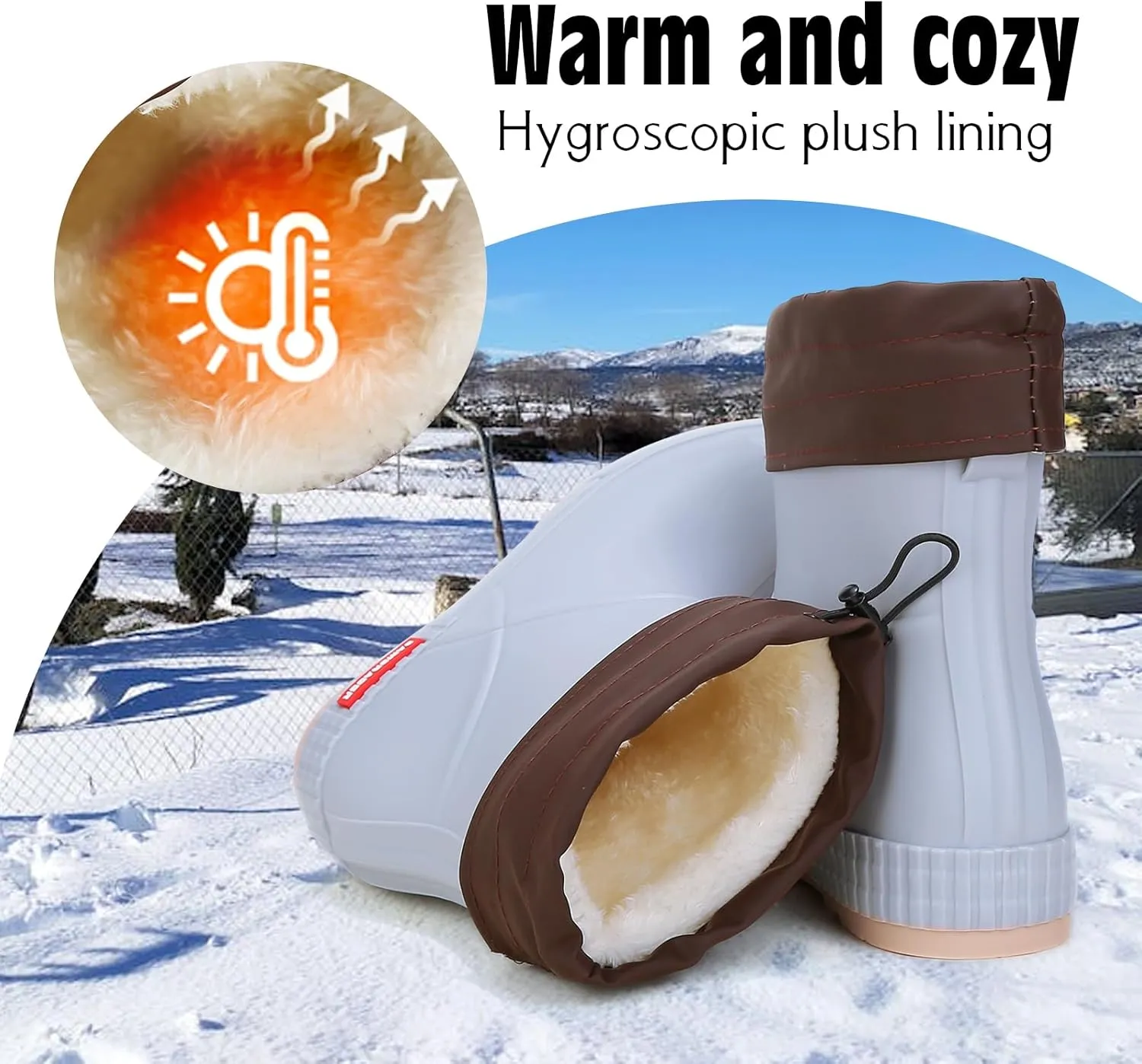 HSBDNZQ Rain Boots for Women, Lightweight Warm Waterproof Rain Boots, Anti-Slipping Garden Boots Soft and Durable, Chelsea Rain Boots with Comfortable Insoles for Outdoor