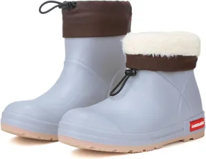 HSBDNZQ Rain Boots for Women, Lightweight Warm Waterproof Rain Boots, Anti-Slipping Garden Boots Soft and Durable, Chelsea Rain Boots with Comfortable Insoles for Outdoor
