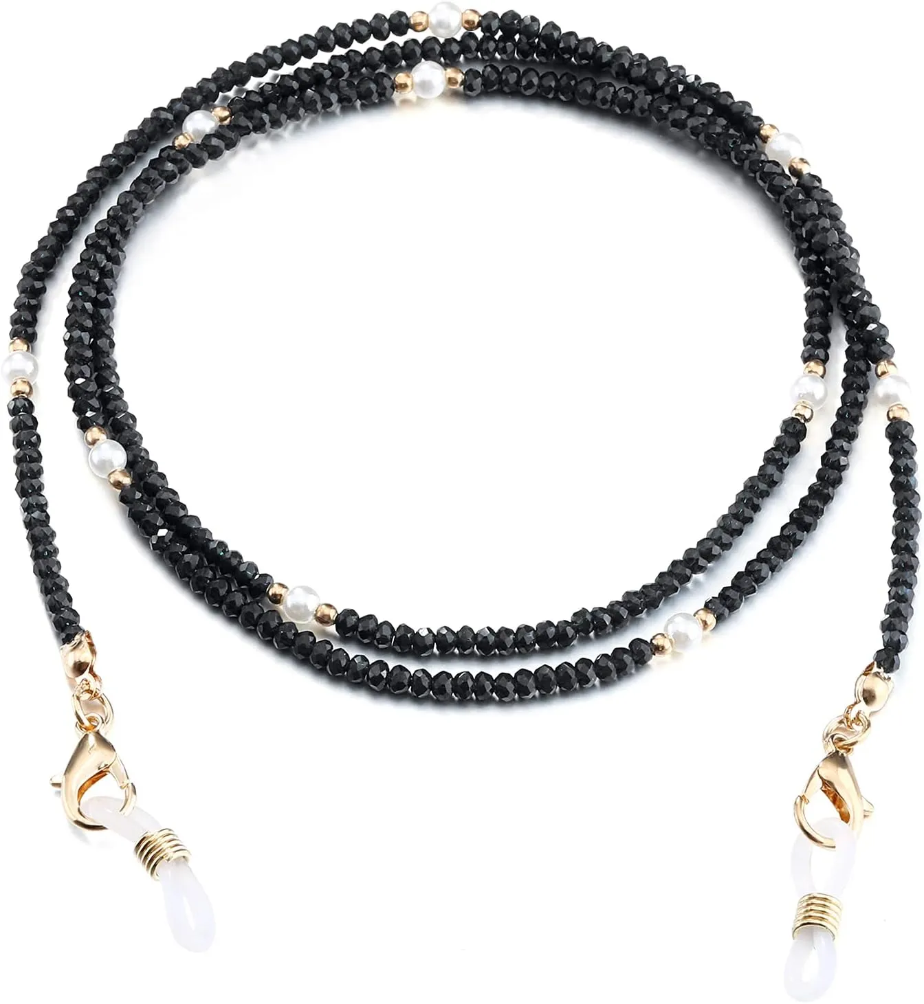 humlbird Mask Lanyard Eyeglasses Chain Healing Crystal Beaded Sunglasses Chains with Pearl for Women