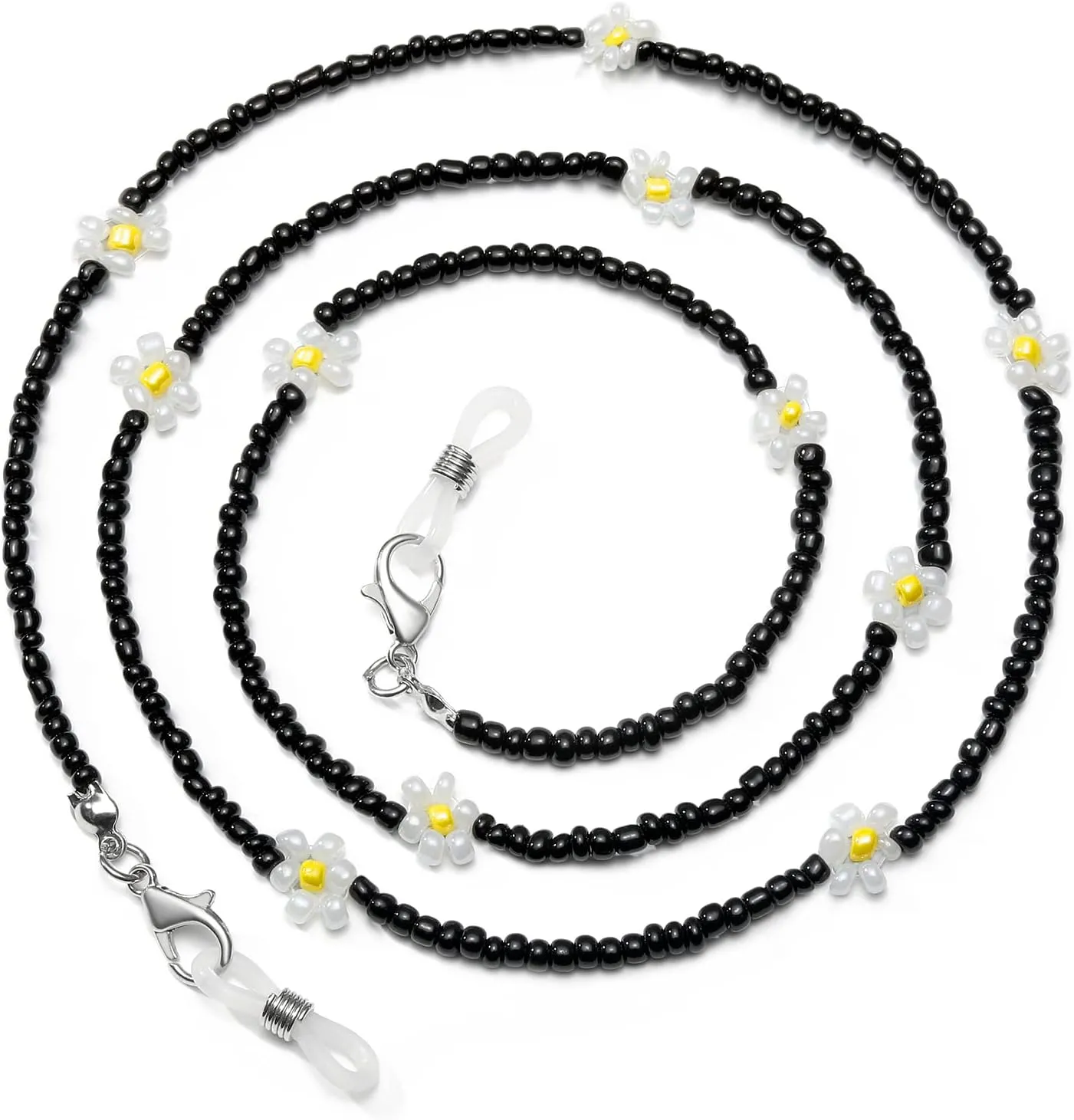humlbird Mask Lanyard Eyeglasses Chain Healing Crystal Beaded Sunglasses Chains with Pearl for Women