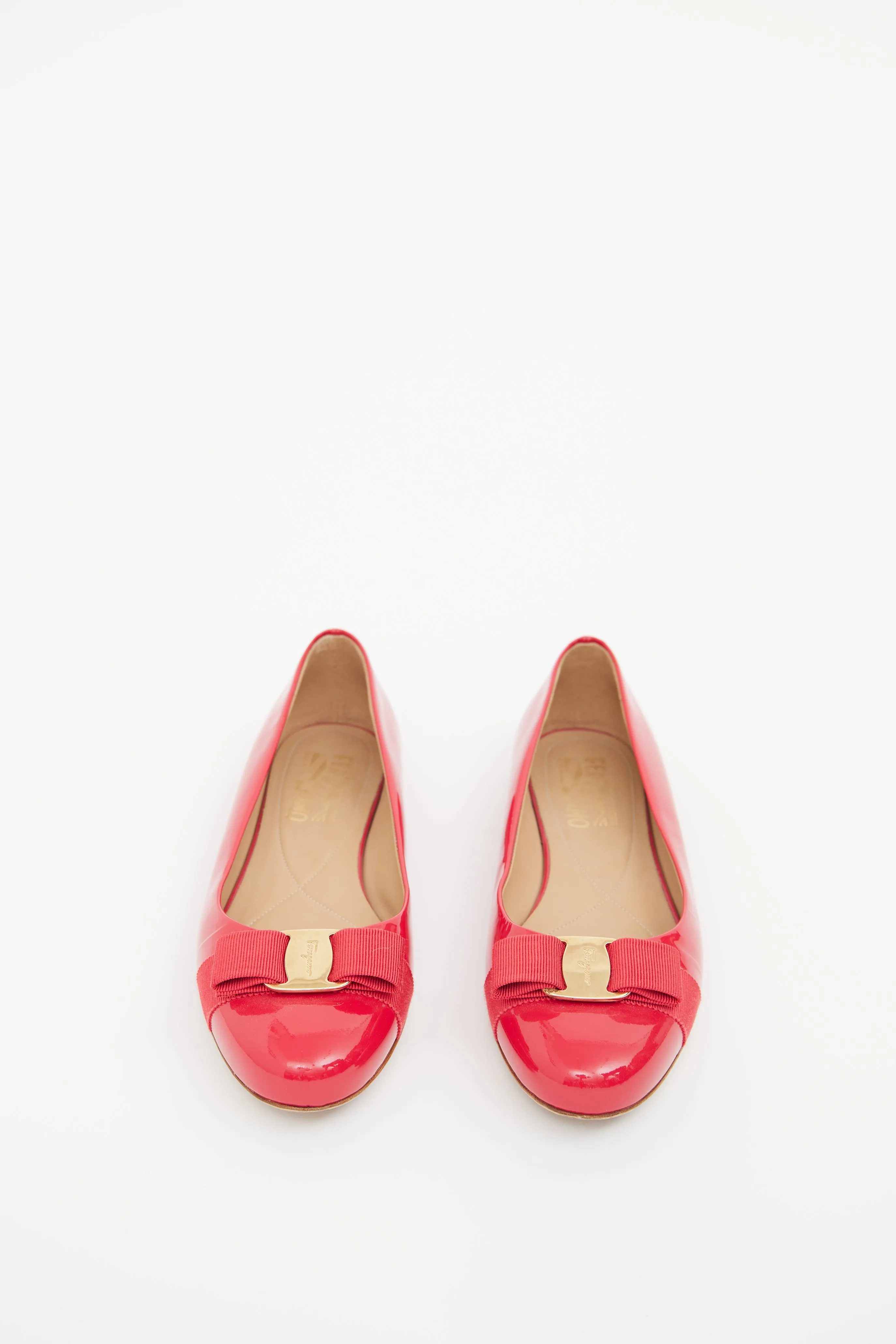Red Patent Vara Bow Flat
