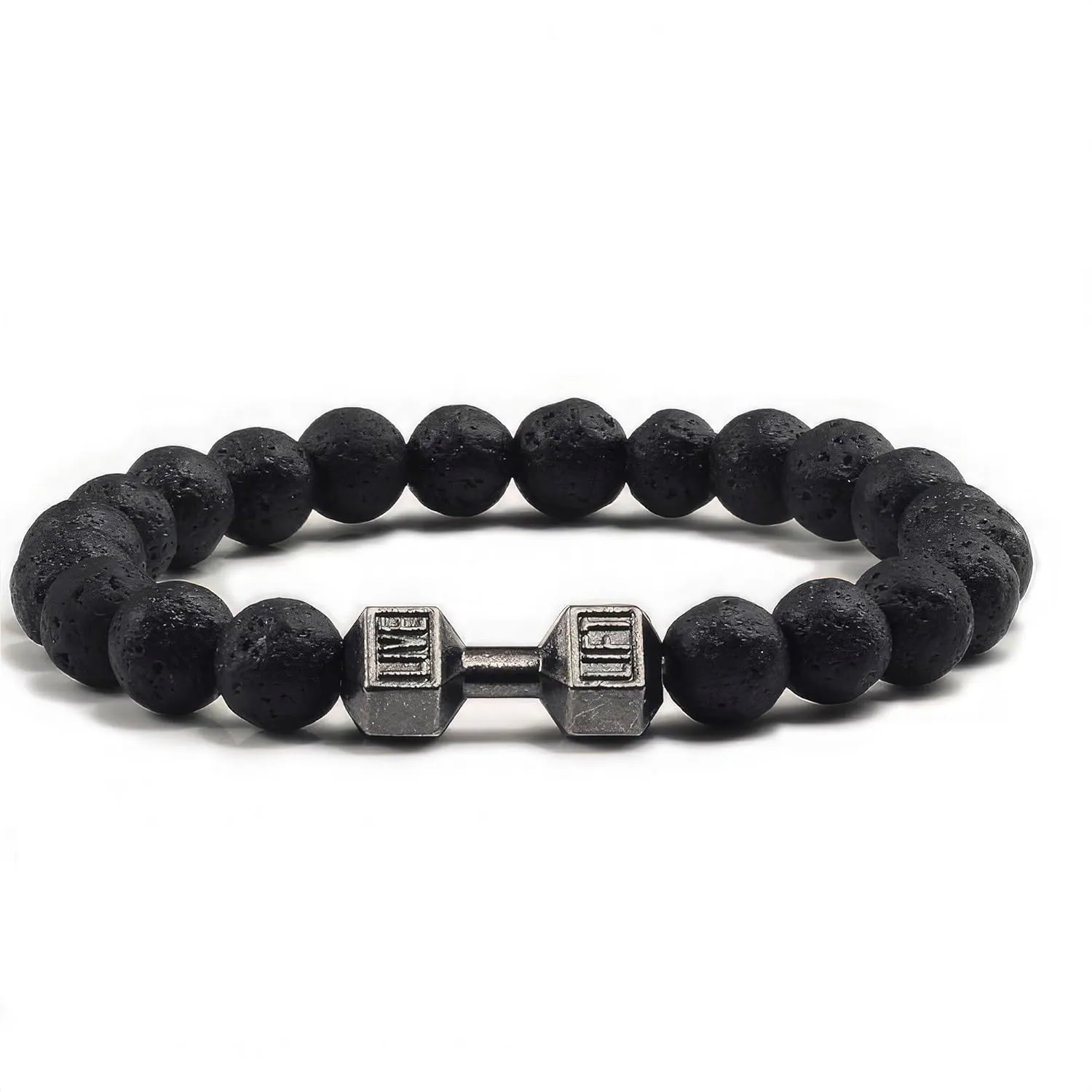 Rock Bracelet - Stylish Matching Beaded Bracelets for Men & Women with Trendy Dumbbells, Comfortable Elastic Rope - Bead Bracelet Men & Women