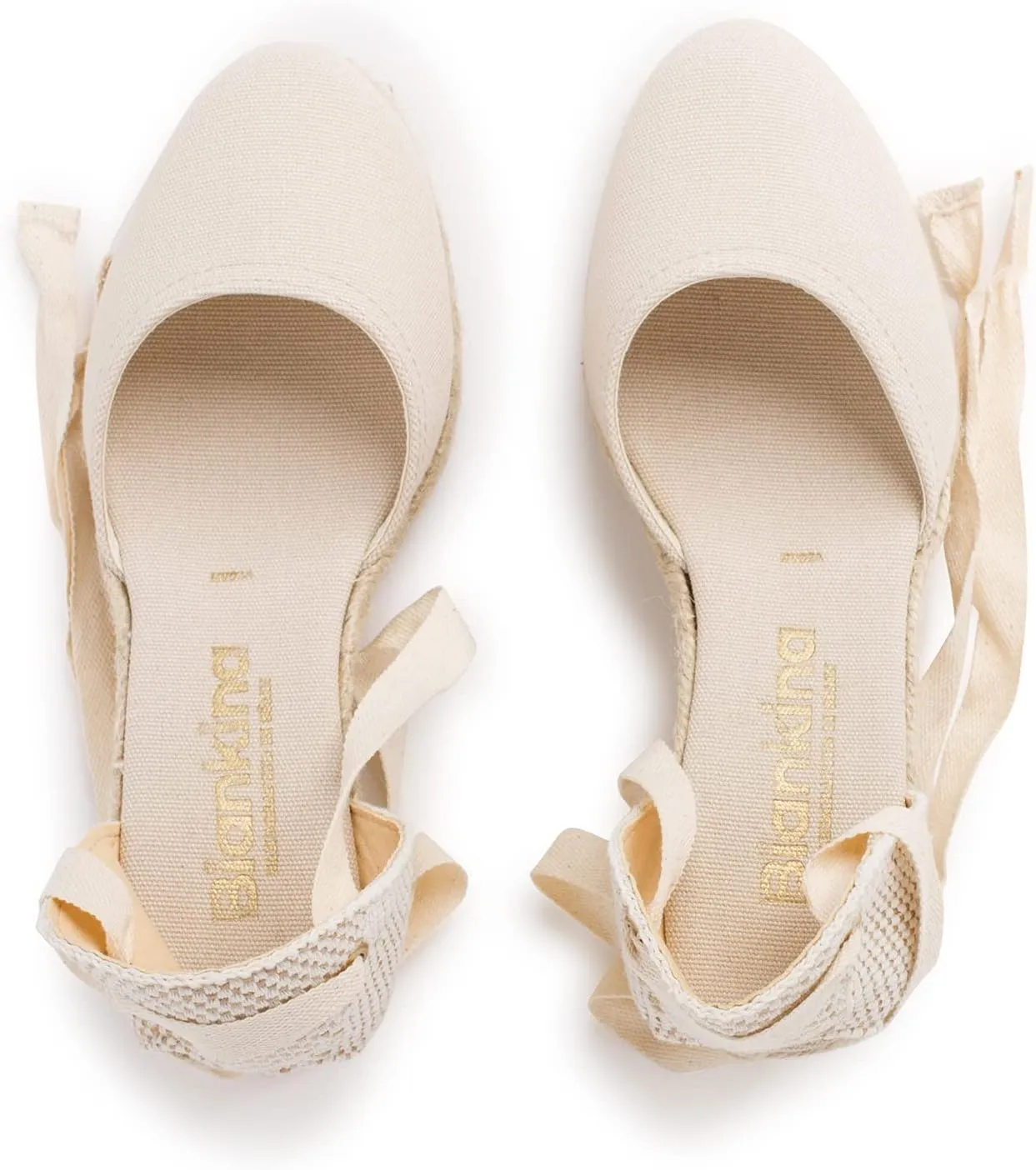 Sevilla Authentic Spanish Espadrille Wedge Sandals for Women - Sustainable, Eco Friendly, Vegan Shoes. Classic Style, Organic Cotton Canvas Upper, Comfy Insole, Jute Midsole, Rubber Sole. Made in Spain