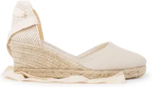 Sevilla Authentic Spanish Espadrille Wedge Sandals for Women - Sustainable, Eco Friendly, Vegan Shoes. Classic Style, Organic Cotton Canvas Upper, Comfy Insole, Jute Midsole, Rubber Sole. Made in Spain