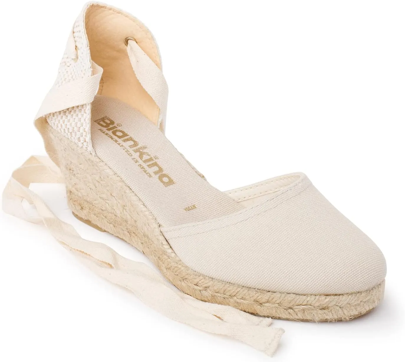Sevilla Authentic Spanish Espadrille Wedge Sandals for Women - Sustainable, Eco Friendly, Vegan Shoes. Classic Style, Organic Cotton Canvas Upper, Comfy Insole, Jute Midsole, Rubber Sole. Made in Spain