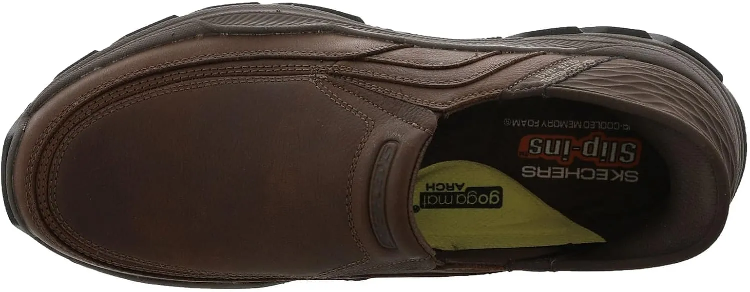 Skechers USA Men's Respected-Elgin 204810 Moc Toe Leather Slip-Ins, 24.0 cm