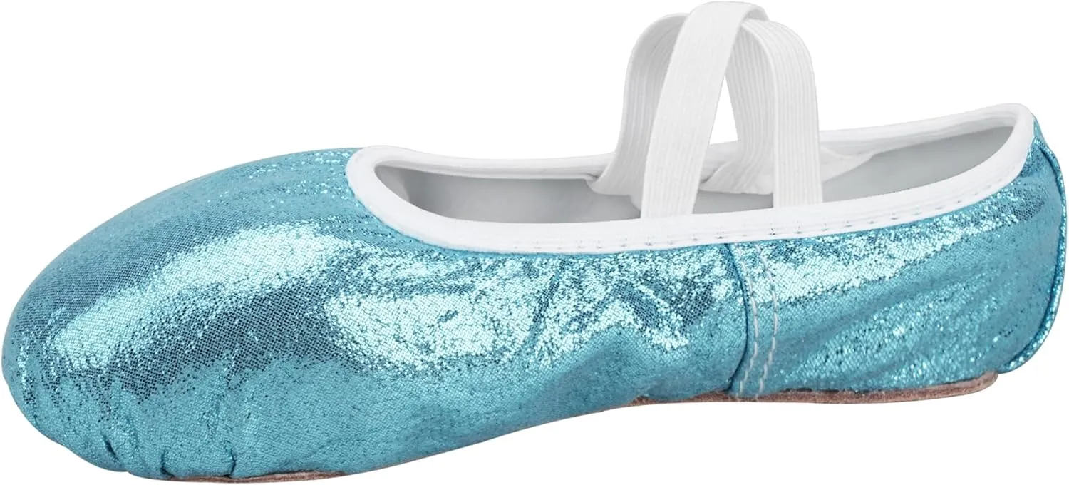 Stelle Ballet Shoes for Girls Glitter | Metallic Faux Leather Ballet Slippers Dance Shoes for Toddler/Little/Big Kids