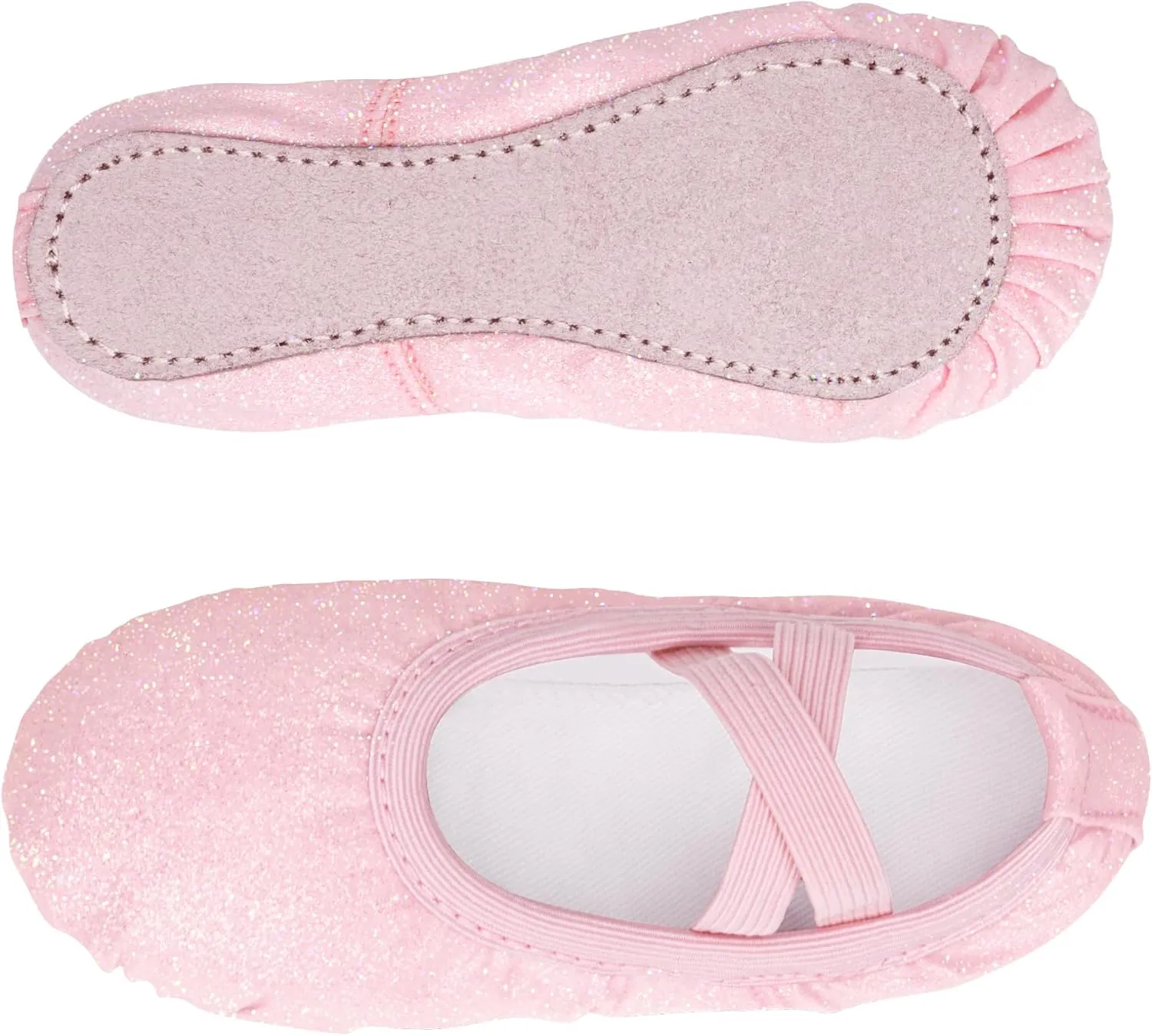 Stelle Ballet Shoes for Girls Glitter | Metallic Faux Leather Ballet Slippers Dance Shoes for Toddler/Little/Big Kids
