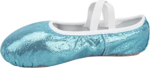Stelle Ballet Shoes for Girls Glitter | Metallic Faux Leather Ballet Slippers Dance Shoes for Toddler/Little/Big Kids