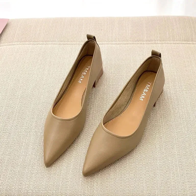 TAVIMART  -  Ladies Pumps Pointed Toe With Medium Heels Women's Shoes Korean Style Luxury Quick Delivery Non Slip Hot Trendy And Low Price