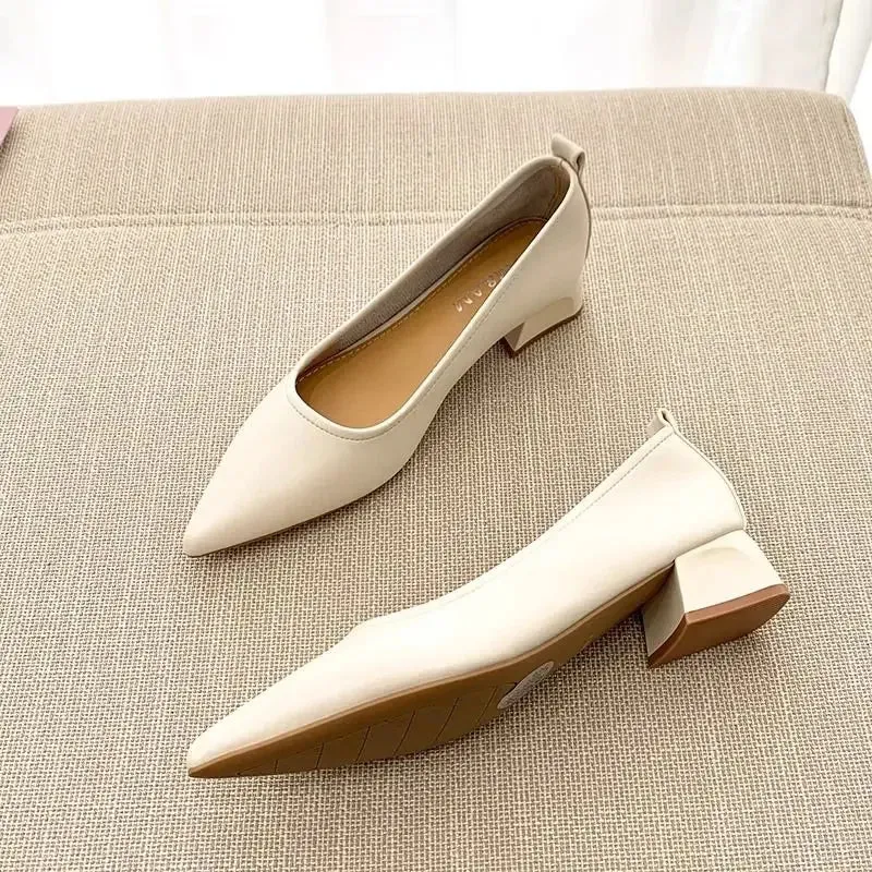 TAVIMART  -  Ladies Pumps Pointed Toe With Medium Heels Women's Shoes Korean Style Luxury Quick Delivery Non Slip Hot Trendy And Low Price