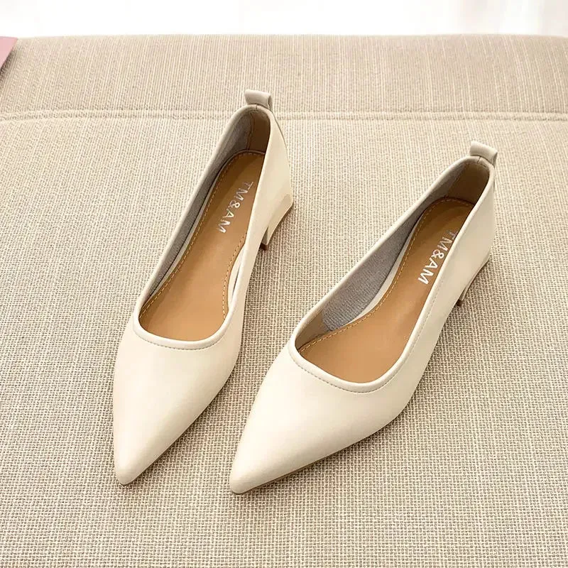 TAVIMART  -  Ladies Pumps Pointed Toe With Medium Heels Women's Shoes Korean Style Luxury Quick Delivery Non Slip Hot Trendy And Low Price