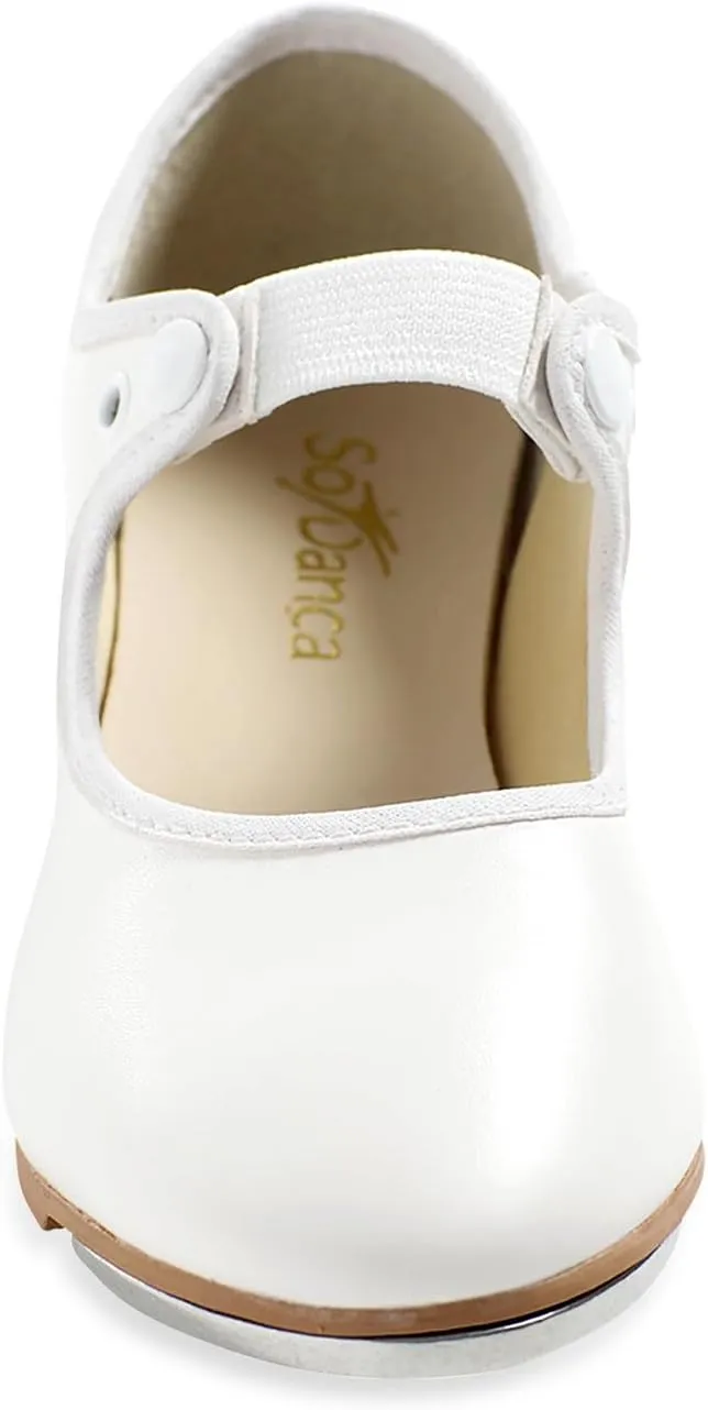 Tyette Vegan Tap Shoes for Beginners, Elastic Snaps, Flexible Sole, Aluminum Taps - TA35 Val - TA36 Valiant