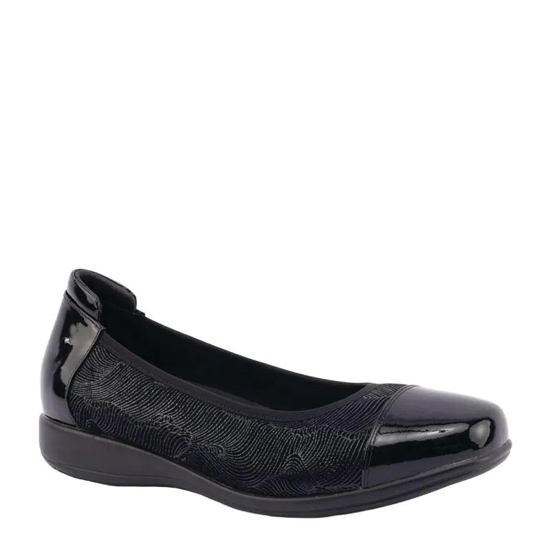 WALNUT STRETCH  - BLACK PRINT STRETCH/PATENT