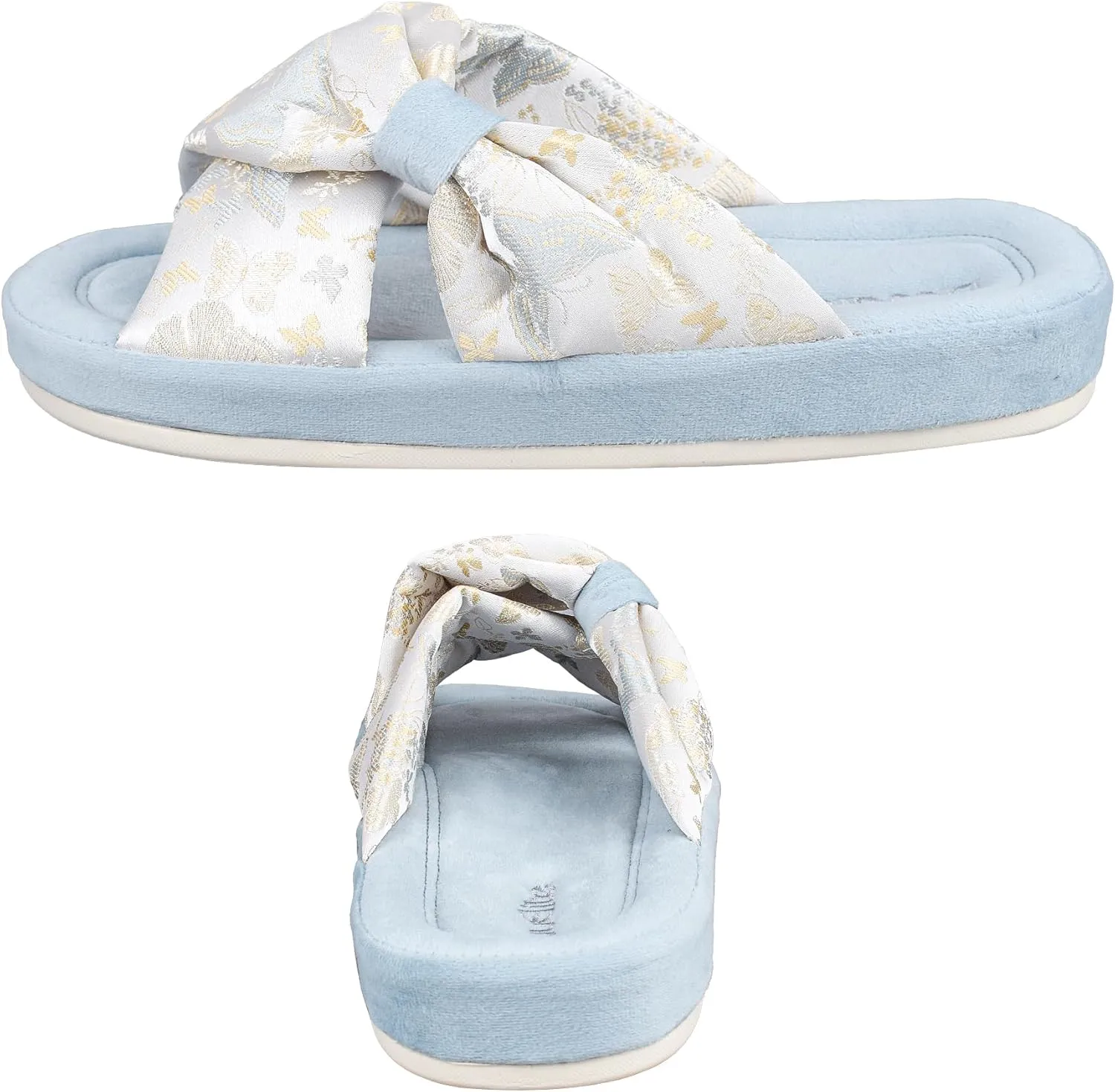 Women's Orthotic Arch Support Slippers Cross Band Design Slippers Open Toe with Memory Foam Slippers for Indoor Outdoor